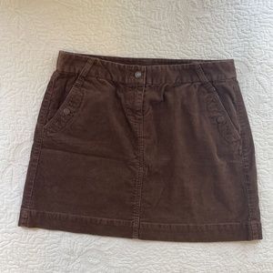 J. Crew Brown Corduroy Mini Skirt